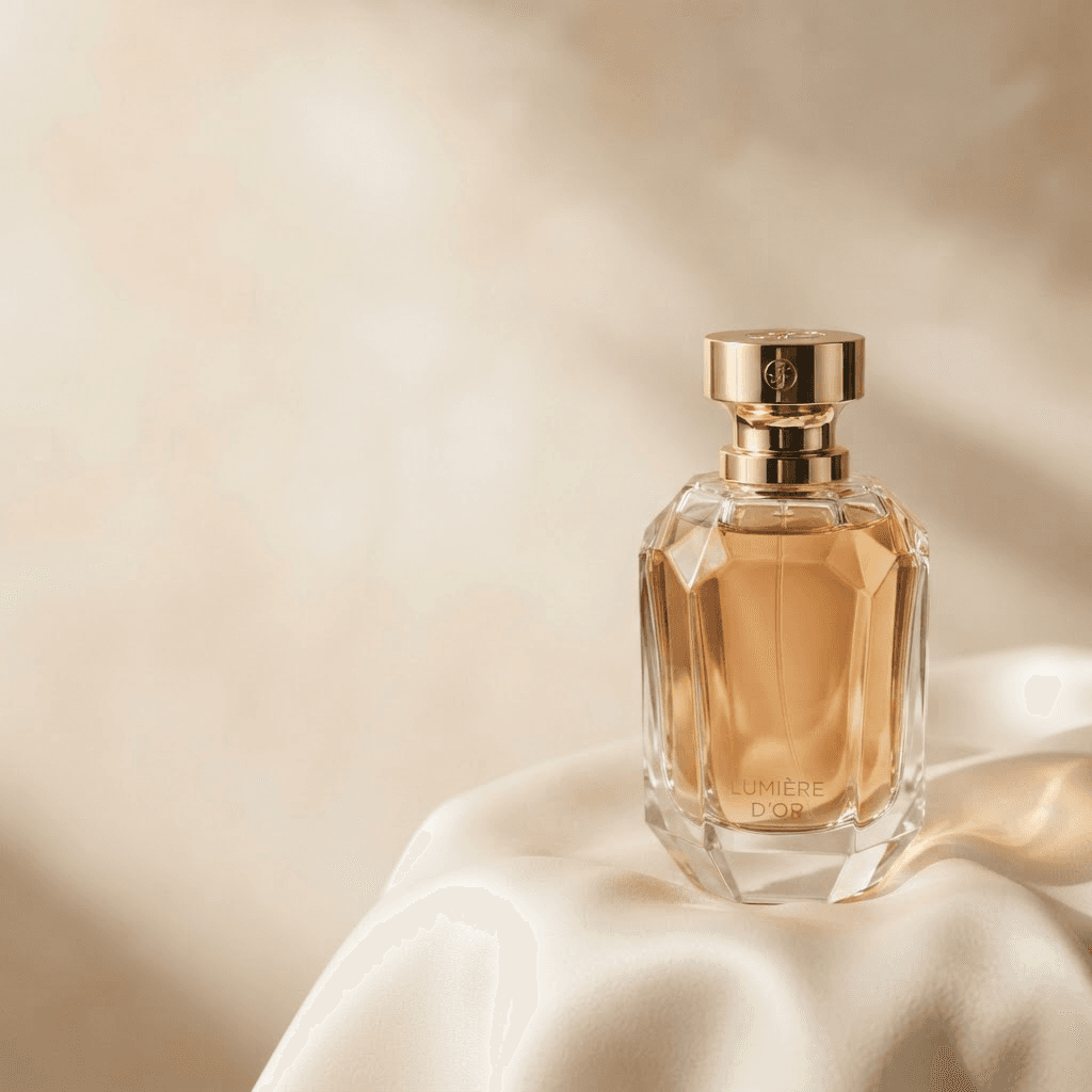 Flacon de parfum Parfumaroc en lumière cinématographique
